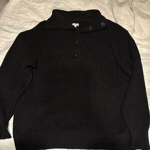 Aerie Black Waffle Knit Sweater